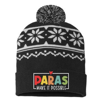 Paras Make It Possible Teacher Paraprofessional USA-Made Snowflake Beanie