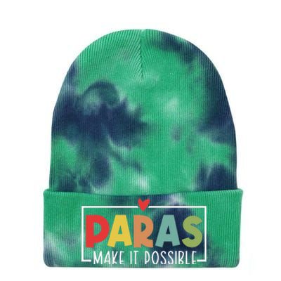 Paras Make It Possible Teacher Paraprofessional Tie Dye 12in Knit Beanie