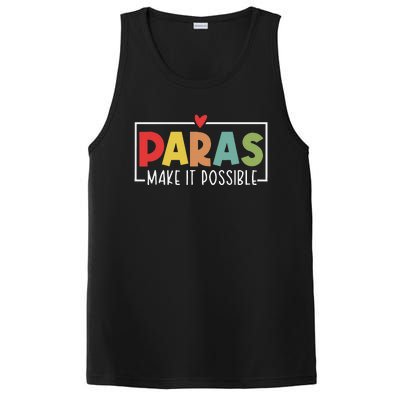 Paras Make It Possible Teacher Paraprofessional Paraeducator PosiCharge Competitor Tank