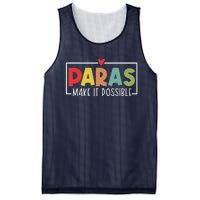 Paras Make It Possible Teacher Paraprofessional Paraeducator Mesh Reversible Basketball Jersey Tank