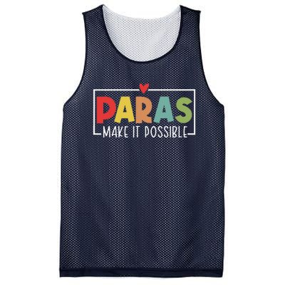 Paras Make It Possible Teacher Paraprofessional Paraeducator Mesh Reversible Basketball Jersey Tank