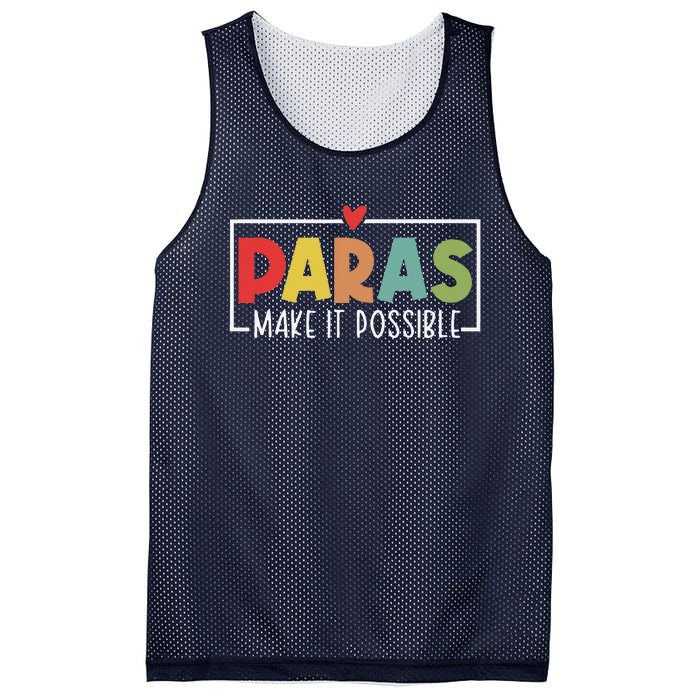 Paras Make It Possible Teacher Paraprofessional Paraeducator Mesh Reversible Basketball Jersey Tank