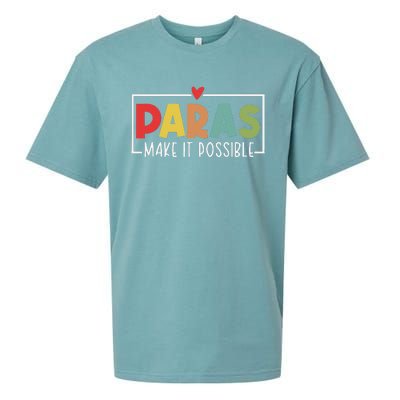 Paras Make It Possible Teacher Paraprofessional Paraeducator Sueded Cloud Jersey T-Shirt