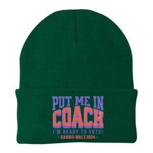 Put Me In Coach IM Ready To Vote Harris Walz 204 Knit Cap Winter Beanie