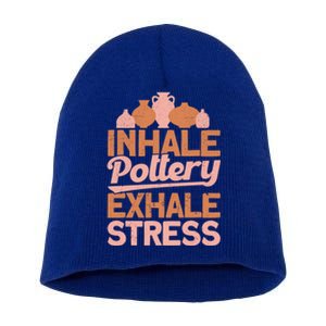 Pottery Makers Inhale Pottery Exhale Stress Pottery Clay Gift Short Acrylic Beanie