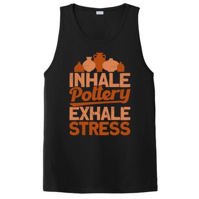 Pottery Makers Inhale Pottery Exhale Stress Pottery Clay Gift PosiCharge Competitor Tank