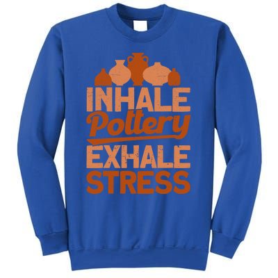 Pottery Makers Inhale Pottery Exhale Stress Pottery Clay Gift Sweatshirt