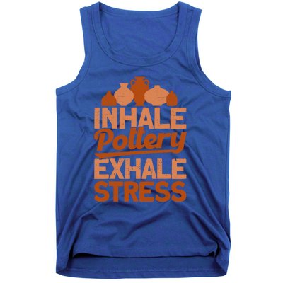 Pottery Makers Inhale Pottery Exhale Stress Pottery Clay Gift Tank Top