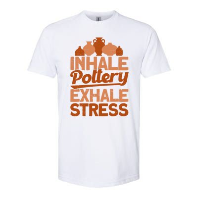 Pottery Makers Inhale Pottery Exhale Stress Pottery Clay Gift Softstyle CVC T-Shirt