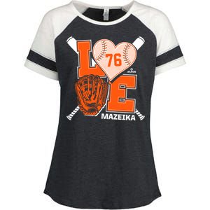 Patrick Mazeika Is Love New York Baseball Fan Valentines Day Great Gift Enza Ladies Jersey Colorblock Tee