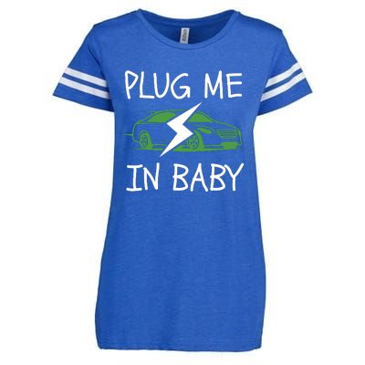 Plug Me In Baby, EV Life, Eco Mode, Drive EVs, Electric Vehicle Enza Ladies Jersey Football T-Shirt