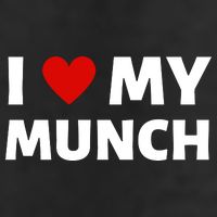 Proud Munch I Love My Munch I Heart My Munch 7 Panel Mesh Trucker Snapback Hat