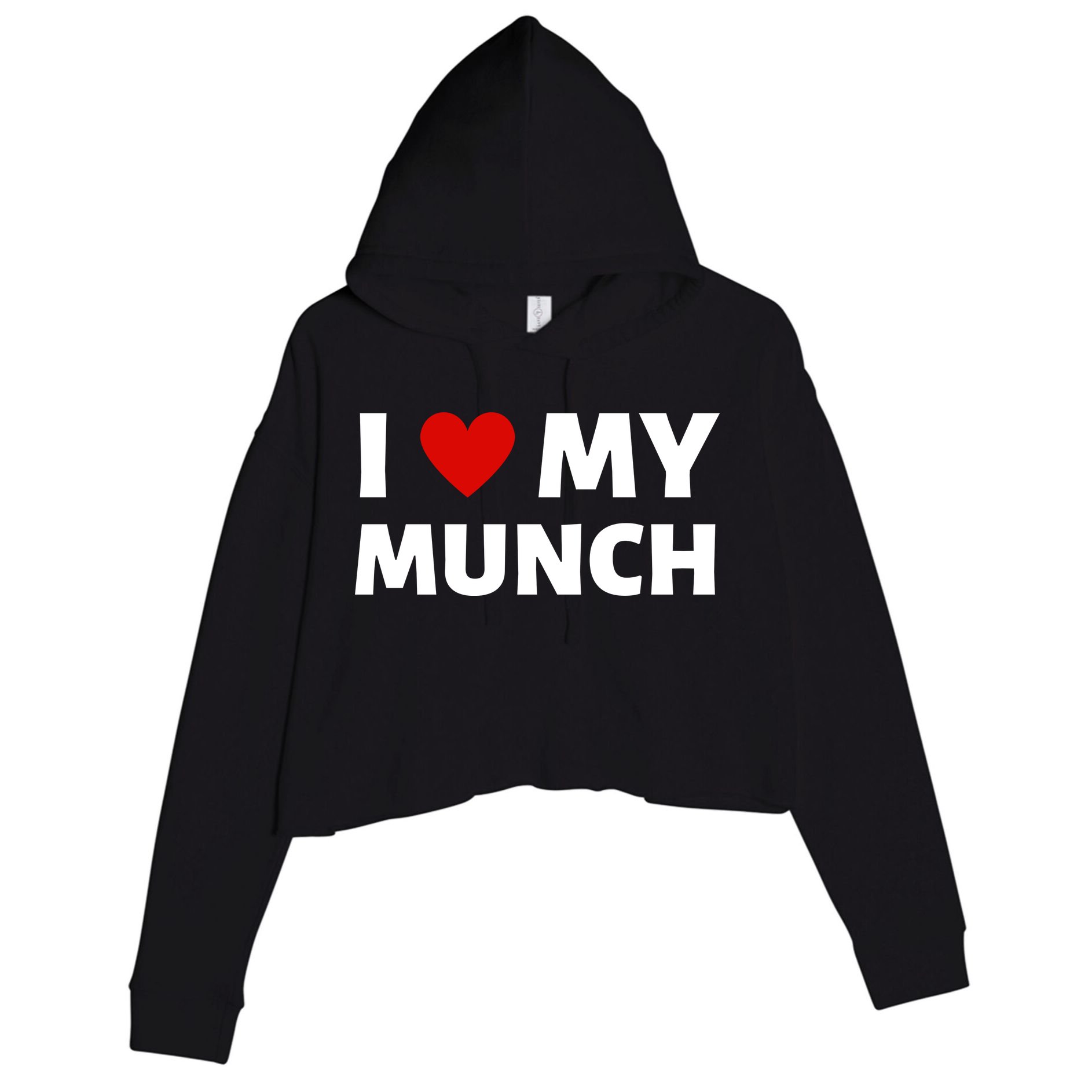 Proud Munch I Love My Munch I Heart My Munch Crop Fleece Hoodie