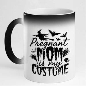 Pregnant Mom Is My Costume Halloween Mother To Be Gift 11oz Black Color Changing Mug