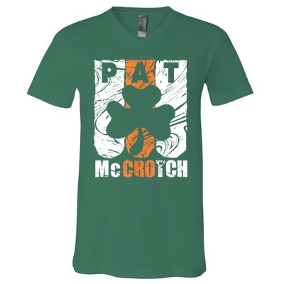 Pat McCrotch Irish Pub Leprechaun Funny St Patricks Day V-Neck T-Shirt