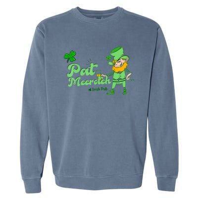 Pat McCrotch Irish Pub Leprechaun Funny St Patricks Day Garment-Dyed Sweatshirt