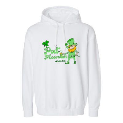 Pat McCrotch Irish Pub Leprechaun Funny St Patricks Day Garment-Dyed Fleece Hoodie