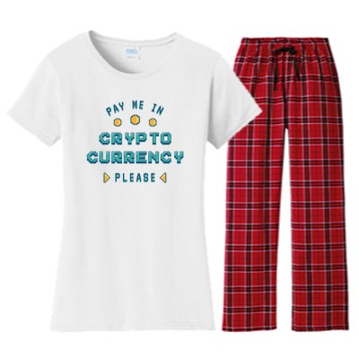 Pay Me In Crypto Currency Please Women's Flannel Pajama Set