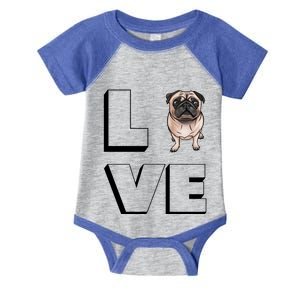 Pug Mama I Love My Pug Love Great Gift Infant Baby Jersey Bodysuit