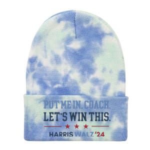 Put Me In Coach Let’S Win This Kamala Harris Walz Waltz 2024 Tie Dye 12in Knit Beanie