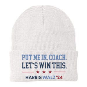 Put Me In Coach Let’S Win This Kamala Harris Walz Waltz 2024 Knit Cap Winter Beanie