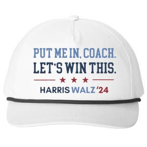 Put Me In Coach Let’S Win This Kamala Harris Walz Waltz 2024 Snapback Five-Panel Rope Hat