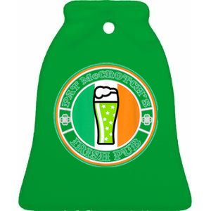 Pat McCrotchs Irish Pub Green Beer St Patricks Ceramic Bell Ornament