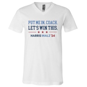 Put Me In Coach Let’S Win This Kamala Harris Walz Waltz 2024 V-Neck T-Shirt