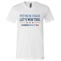 Put Me In Coach Let’S Win This Kamala Harris Walz Waltz 2024 V-Neck T-Shirt