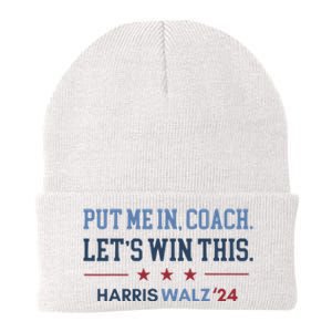 Put Me In Coach Let’S Win This Kamala Harris Walz Waltz 2024 Knit Cap Winter Beanie