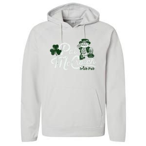 Pats Mccrotch Irish Pub Leprechaun Funny St Patricks Day Performance Fleece Hoodie