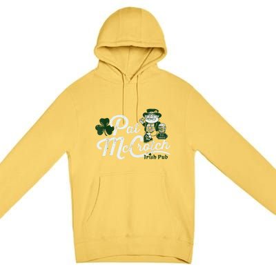 Pats Mccrotch Irish Pub Leprechaun Funny St Patricks Day Premium Pullover Hoodie