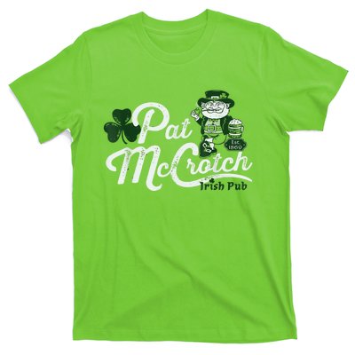 Pats Mccrotch Irish Pub Leprechaun Funny St Patricks Day T-Shirt