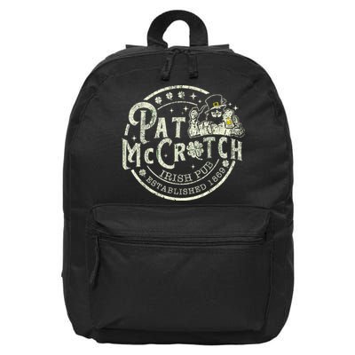 Pat Mccrotch Irish Pub Leprechaun Funny St PatrickS Day 16 in Basic Backpack