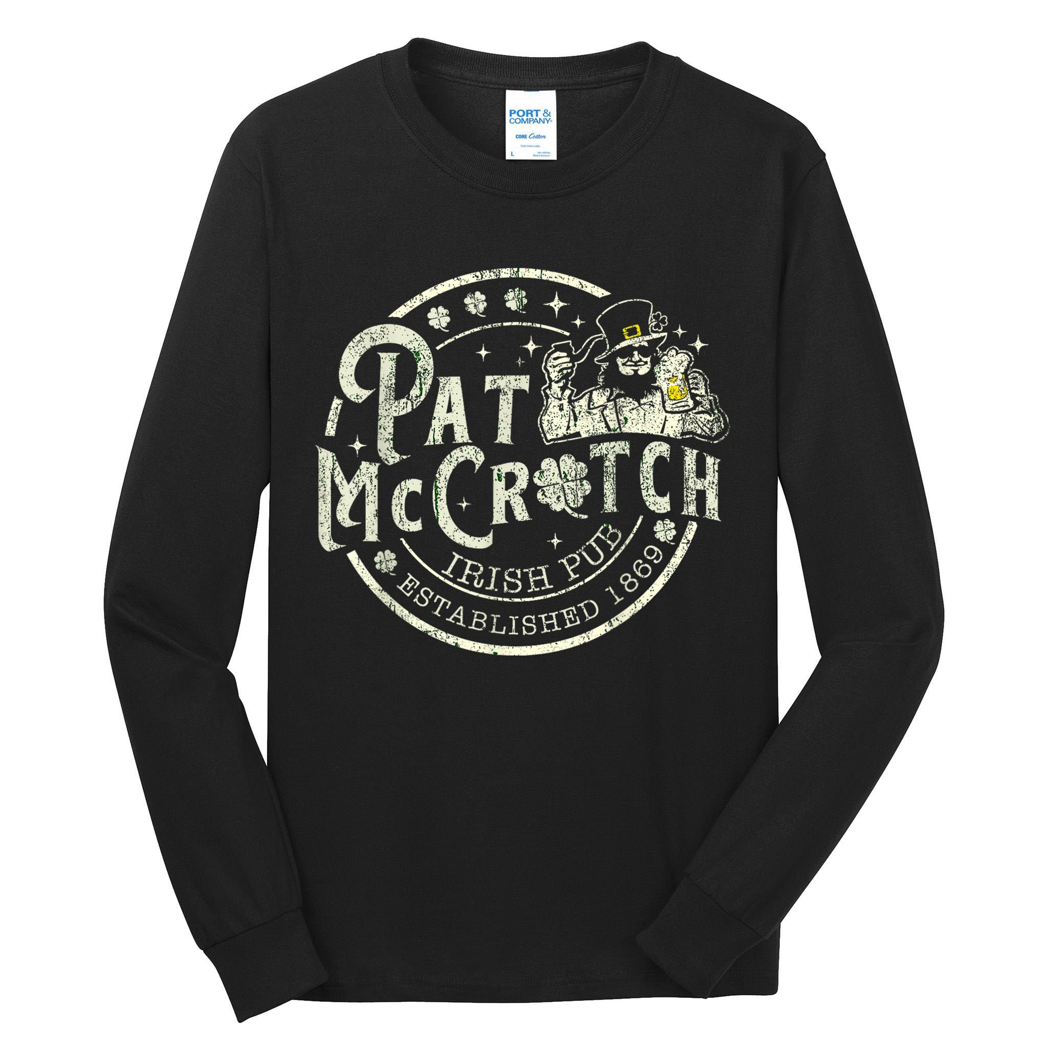 Pat Mccrotch Irish Pub Leprechaun Funny St PatrickS Day Tall Long Sleeve T-Shirt