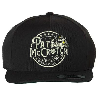 Pat Mccrotch Irish Pub Leprechaun Funny St PatrickS Day Wool Snapback Cap