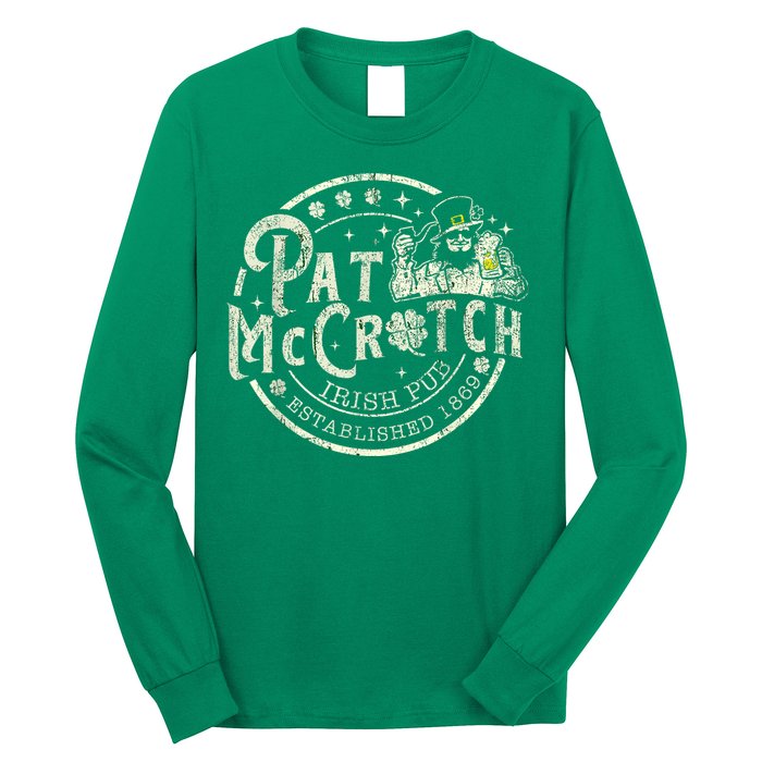Pat Mccrotch Irish Pub Leprechaun Funny St PatrickS Day Long Sleeve Shirt