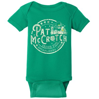 Pat Mccrotch Irish Pub Leprechaun Funny St PatrickS Day Baby Bodysuit
