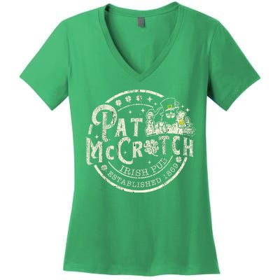 Pat Mccrotch Irish Pub Leprechaun Funny St PatrickS Day Women's V-Neck T-Shirt
