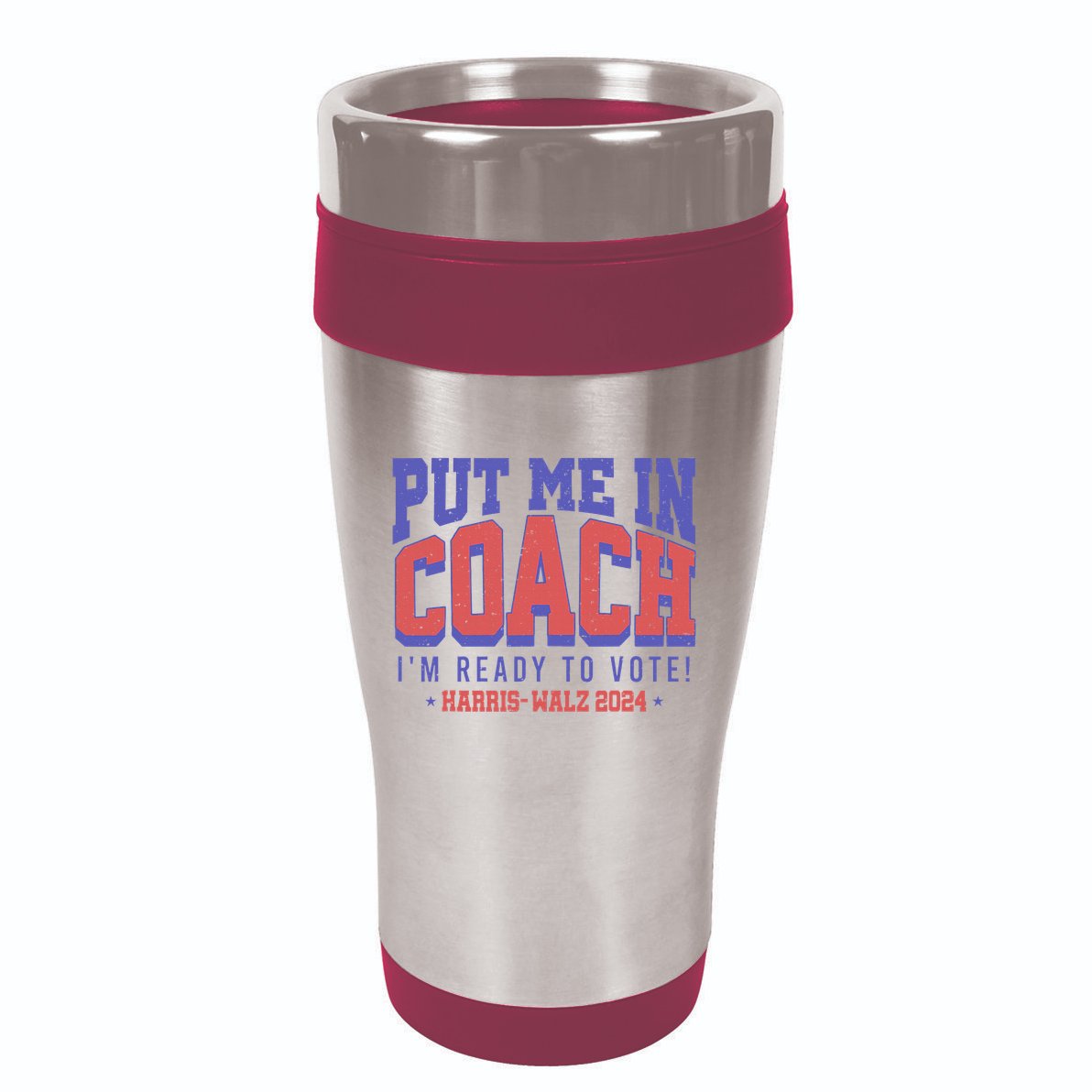 Put Me In Coach IM Ready To Vote! Funny Appreal 16oz Travel Tumbler