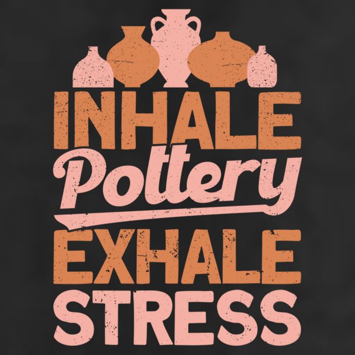 Pottery Makers Inhale Pottery Exhale Stress Pottery Clay Funny Gift 7 Panel Mesh Trucker Snapback Hat
