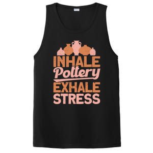 Pottery Makers Inhale Pottery Exhale Stress Pottery Clay Funny Gift PosiCharge Competitor Tank