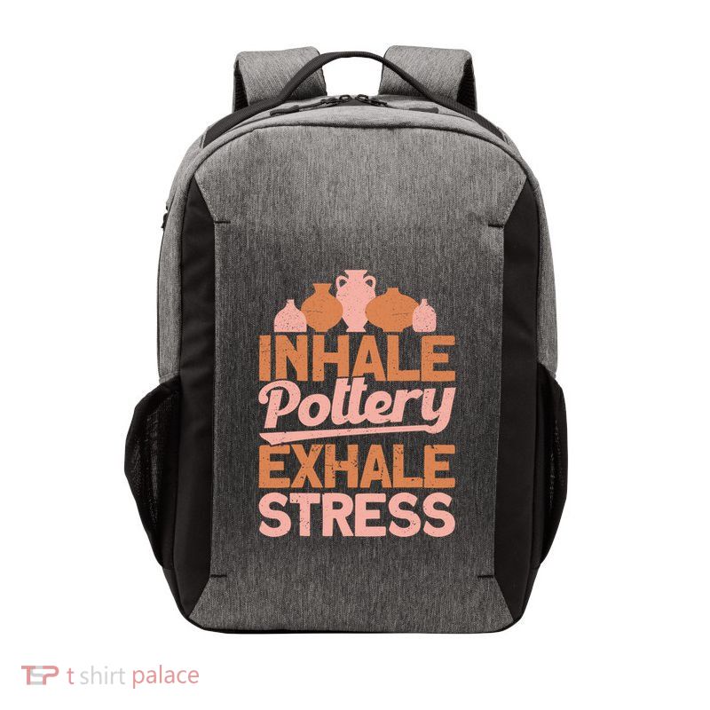 Pottery Makers Inhale Pottery Exhale Stress Pottery Clay Funny Gift Vector Backpack