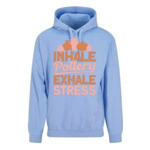 Pottery Makers Inhale Pottery Exhale Stress Pottery Clay Funny Gift Unisex Surf Hoodie