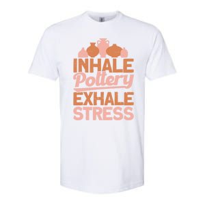 Pottery Makers Inhale Pottery Exhale Stress Pottery Clay Funny Gift Softstyle CVC T-Shirt