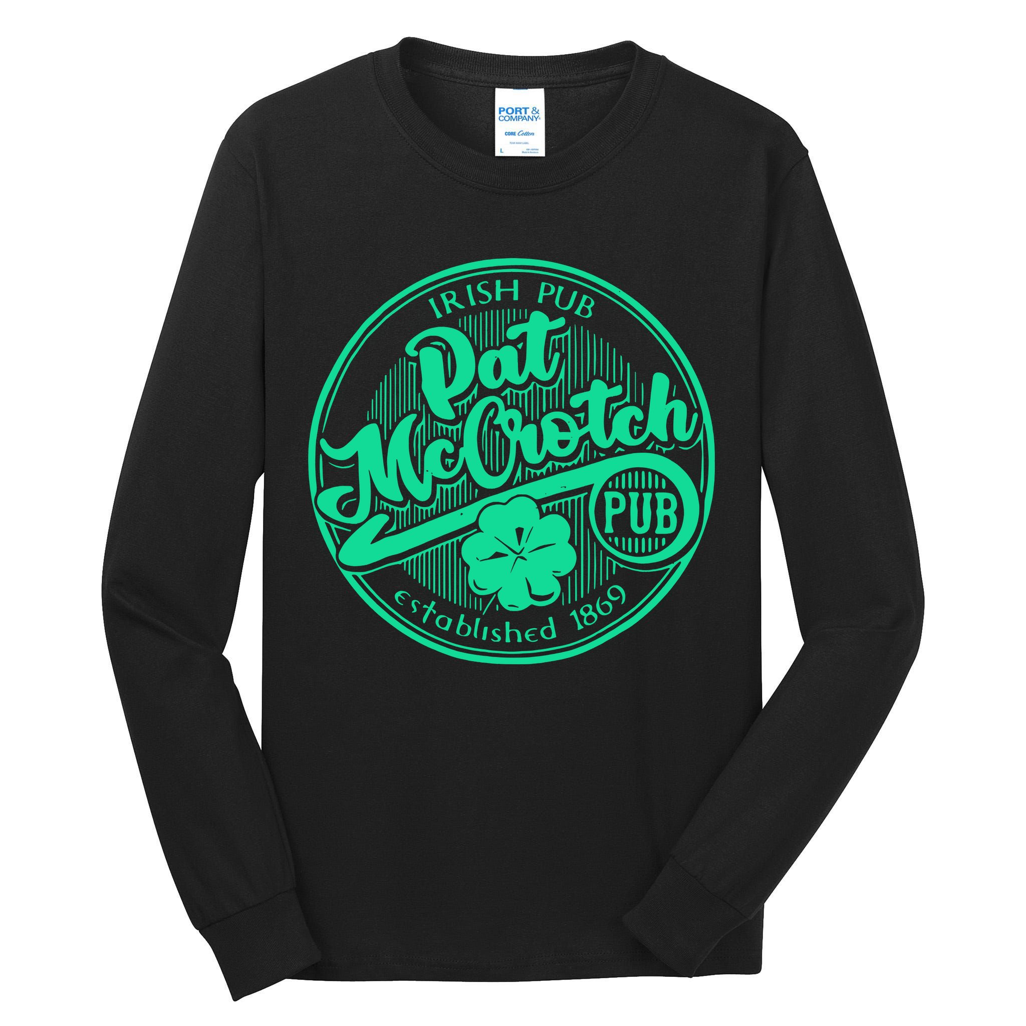 Pat Mccrotch Irish Pub Funny St PatrickS Day Dirty Adult Tall Long Sleeve T-Shirt