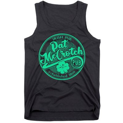 Pat Mccrotch Irish Pub Funny St PatrickS Day Dirty Adult Tank Top