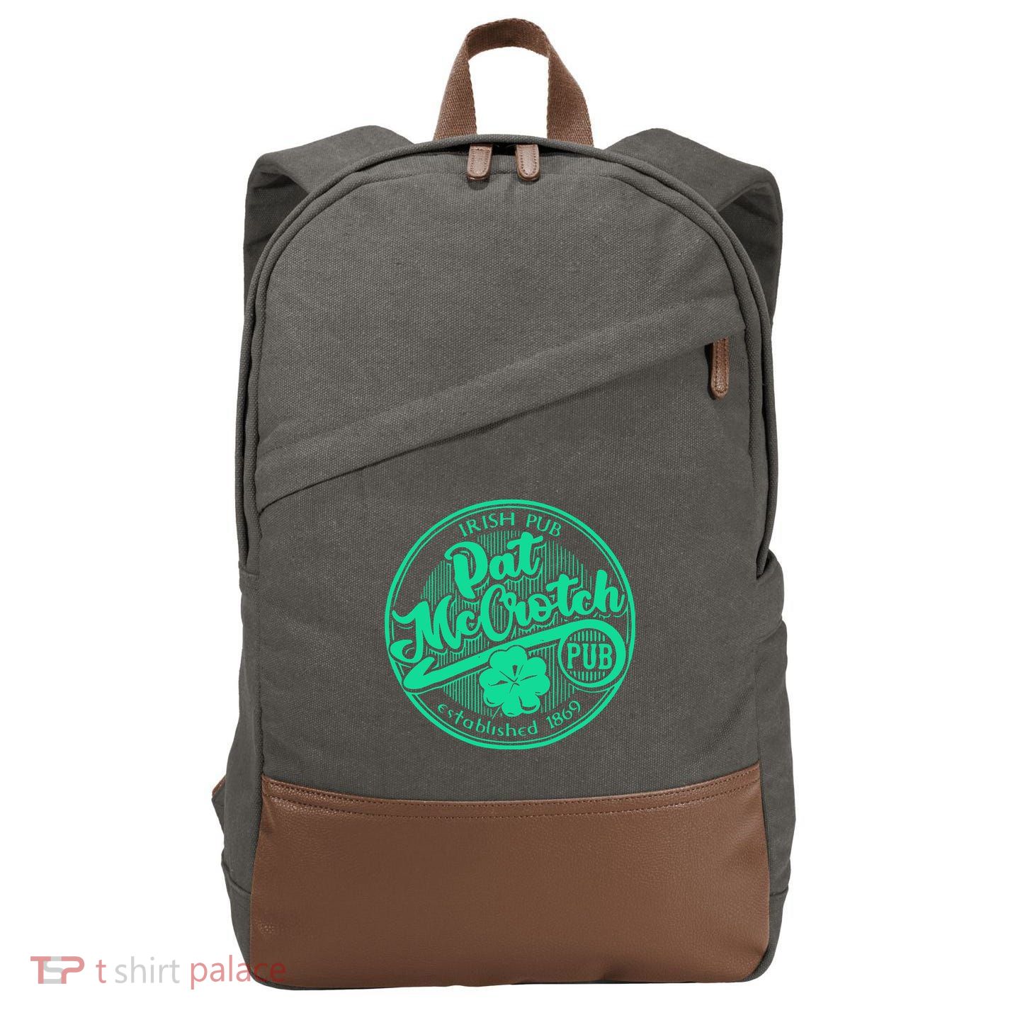 Pat Mccrotch Irish Pub Funny St PatrickS Day Dirty Adult Cotton Canvas Backpack