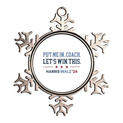 Put Me In Coach Let’S Win This Kamala Harris Walz Waltz 2024 Metallic Star Ornament