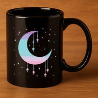 Pastel Moon Kawaii Pastel Goth 11oz C Handle Ceramic Mug